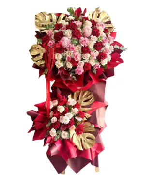 Khởi Sắc – kệ hoa mừng khai trương đỏ cùng hồng
