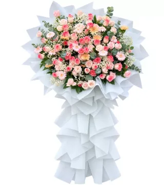 Bừng Sáng – kệ hoa chúc mừng hồng phấn