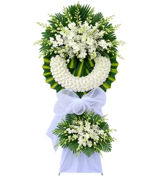 Nghĩa Cũ – kệ hoa phân ưu trắng xanh · 1296