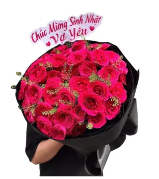Hẹn Ngày Vui – bó hoa hồng cánh sen