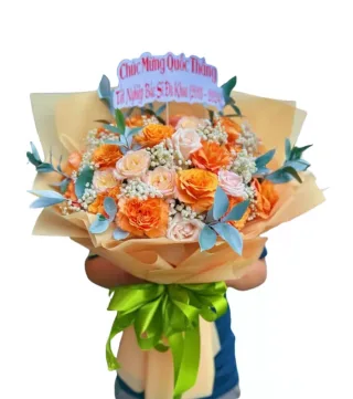 Nắng Trong – hoa bó gam vàng cam