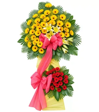 Khai Hỷ – kệ hoa chúc mừng hướng dương hai tầng