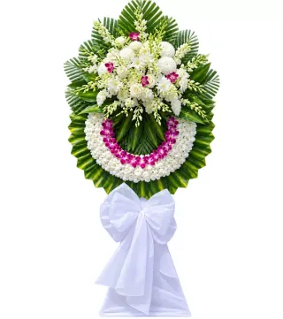 Lời Phân Ưu – vòng hoa phân ưu trắng tím