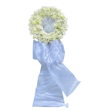 An Nhiên – vòng hoa phân ưu trắng xanh · 0293