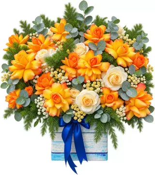 Nắng Bên Thềm – hoa hộp vàng cam
