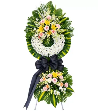 Dấu Nhớ – kệ hoa phân ưu vàng hồng trắng