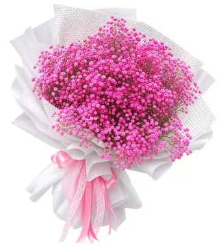 Mùa Nhớ – bó hoa baby hồng giấy trắng