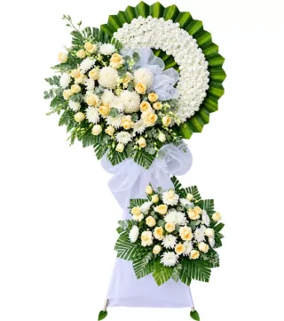 Thành Kính – kệ hoa phân ưu hồng trắng