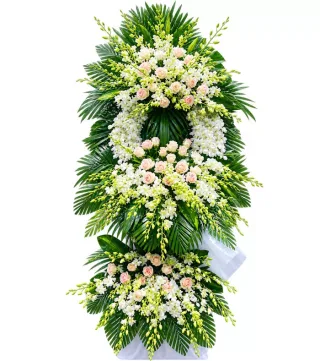 Miền Ký Ức – kệ hoa phân ưu hồng phấn trắng · 1479