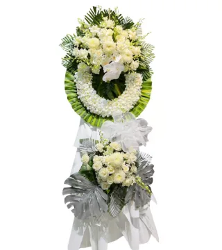 Tiễn Người – kệ hoa phân ưu trắng kem · 0248