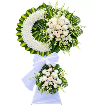 Miền Ký Ức – kệ hoa phân ưu hồng phấn trắng · 1248