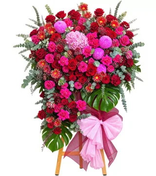 Đồng Hành – kệ hoa chúc mừng hồng tím dáng dài