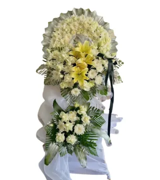 Nhớ Thương – kệ hoa phân ưu trắng kem · 0298